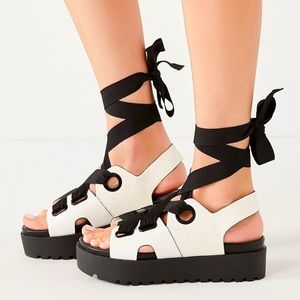 Urban Outfitters Ribbon Lace Up Sandals